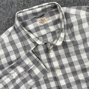 FAHERTY‎ BRAND Mens XL Gingham Check Long Sleeve Button Up Shirt Gray White